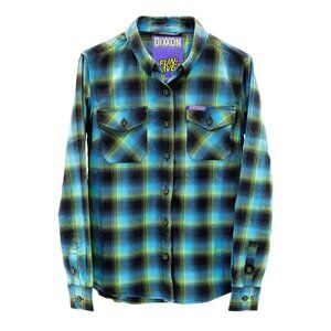 NWoT DIXXON Flannel Company Fun-Haver Shirt Button-Up Plaid Blue Green